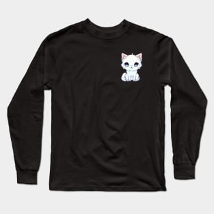 The Cute White Kitten Long Sleeve T-Shirt